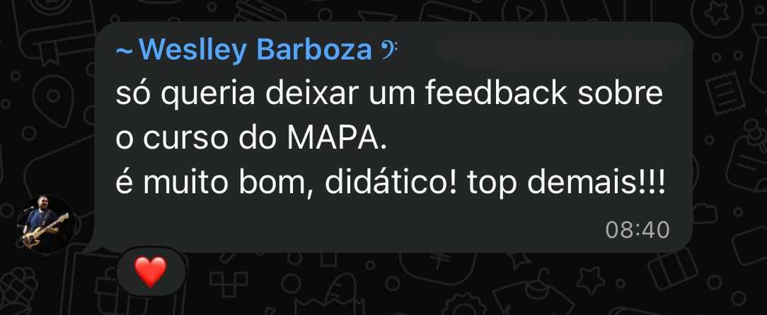 Feedback do Weslley Barboza sobre o curso do M.A.P.A.
